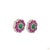 0.95 Carat Round Brilliant Cut Diamond Emerald Ruby Gold Earrings, Pair For Sale - Image 9 of 9