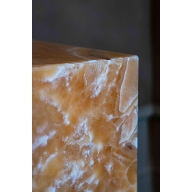 Agathos 55 Side Table in Orange Onyx by Manifeste For Sale - Image 4 of 7