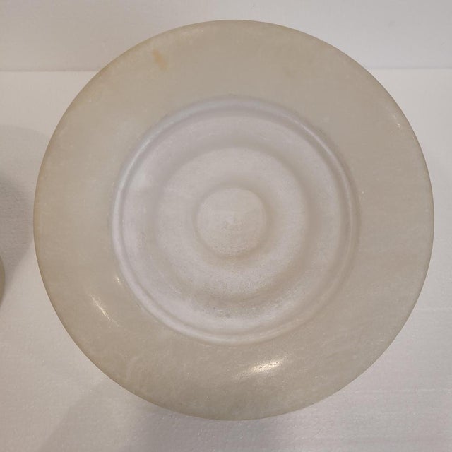 20th Century Art Nouveau Table Lamp in Alabaster, France, 1940s For Sale - Image 15 of 18