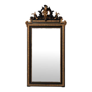 19th Century France Napoleon III Gold Wood Mirror For Sale