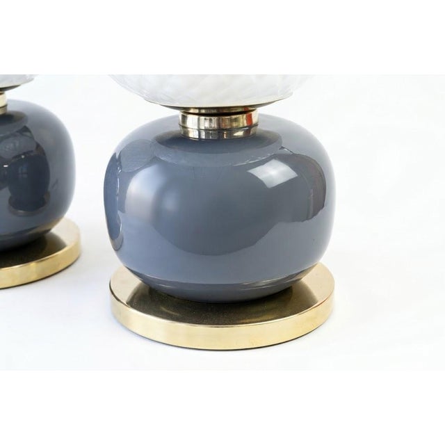 Murano Glass Table Lamps by D.M, Set of 2 For Sale - Image 4 of 5