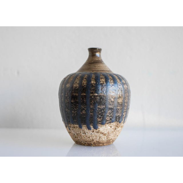 Mid-Century Scandinavian Modern Brutalist Art Design Art Pottery Vase by Mari Simmulson for Upsala Ekeby, Sweden, 1970s For Sale - Image 12 of 12