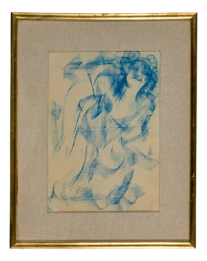 Antonio Mancini, Composition, 20th Century, Pastel Drawing