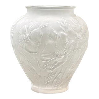 Tiffin Glass Poppies Satin Vase For Sale