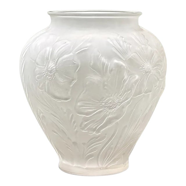 Tiffin Glass Poppies Satin Vase For Sale