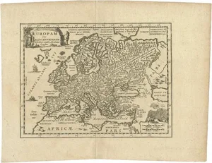 Antique Map of Celtic Europe by Cluver, 1678