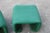 Set of French Stools with Green Fabric, 1970s For Sale - Image 3 of 15
