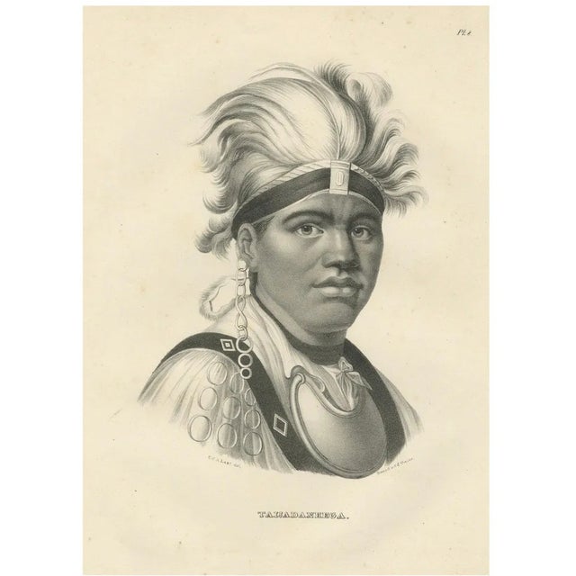 Karl Joseph Brodtmann, Portrait of Native American Tawadanega, 1836, Print For Sale