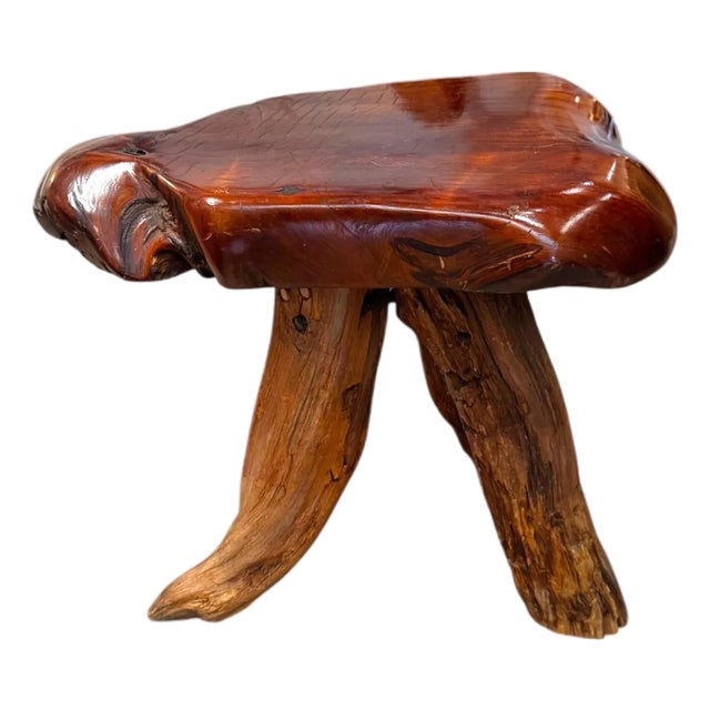 Burl Wood Side Table For Sale