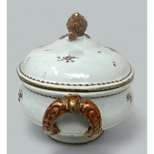 Antique Chinese Qing Dynasty Canton Porcelain Famille Rose Qianlong Tureen 18 Ct For Sale - Image 6 of 11