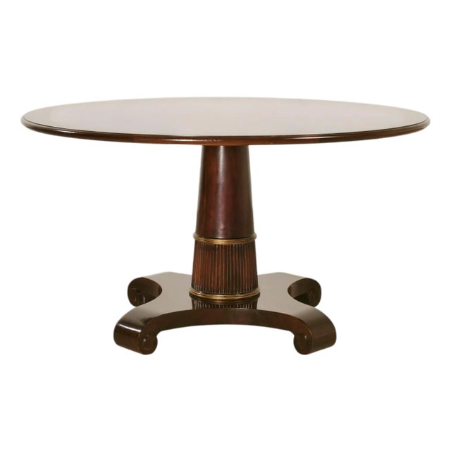 Thomas Pheasant for Baker Mahogany Round Pedestal Dining Table For Sale