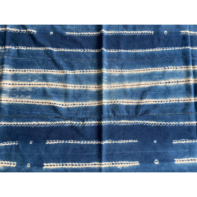 Tribal Antique Indigo Mali Textile For Sale - Image 3 of 18