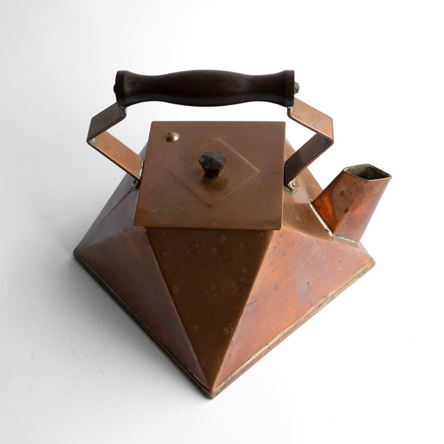 Antique French Modernist Copper Kettle, Art Deco Cubist Design, 1920s For Sale - Image 11 of 16
