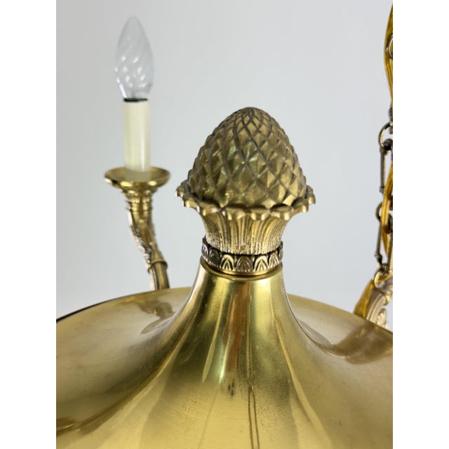 Italian 8-Light Chandelier in Brass and Glass, 1960s For Sale - Image 11 of 12