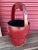 Vintage Rustic Chinese Red Water Bucket. These old bucket are perfect for decorating and staging homes. Great with flowers...