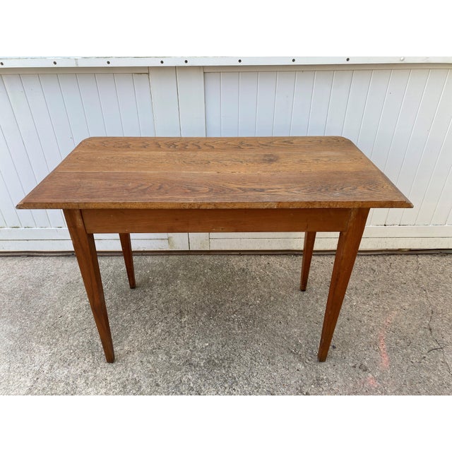 Desk Table with 1 Drawer Oak Top 105x56cm, 1930s For Sale - Image 11 of 18