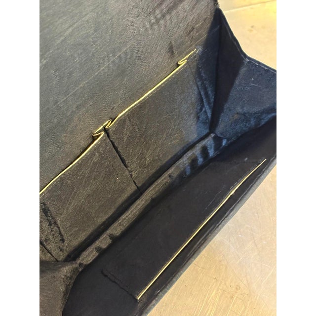 Art Deco Black Velvet Beaded Peacock Clutch For Sale - Image 3 of 6