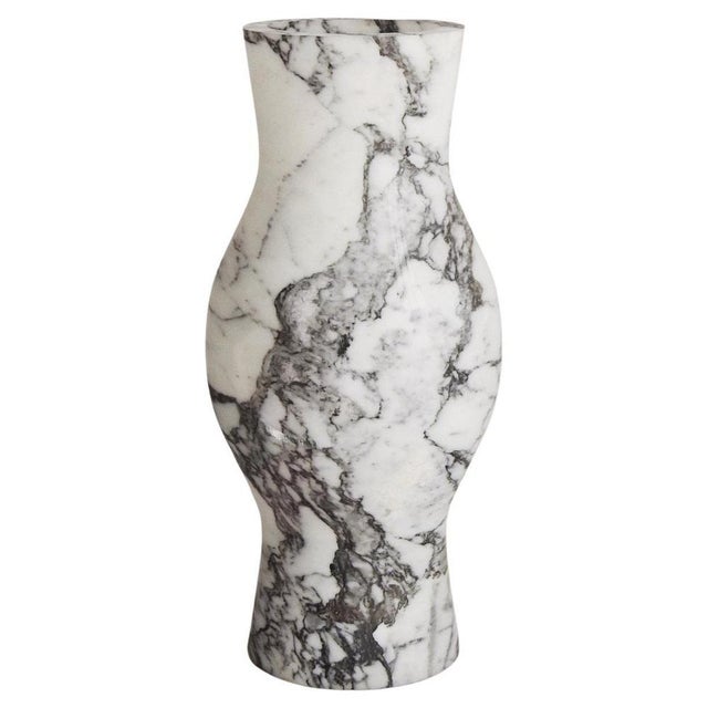 Gray Rain Vase in Arabescato Marble by Paloma Editions For Sale - Image 8 of 8