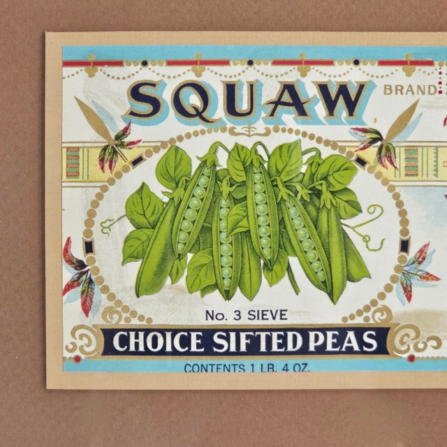 Mid-Century Modern Squaw Peas Centerville Canning Co. Label Art Print For Sale - Image 3 of 5