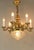 Gold Brass Chandelier with 6 Candles, Budapest, 1930s For Sale - Image 8 of 13