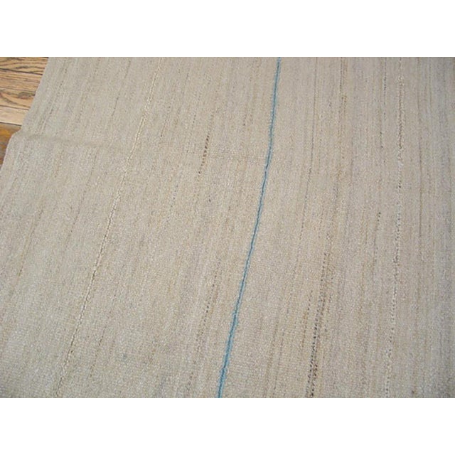 1940s White Cream Minimalist Antique Kilim n.w. Persian Rug 7'7" X 9'9" Flatweave Wool Carpet For Sale - Image 4 of 5