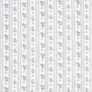 Schumacher Cabanon Stripe Fabric in Violet For Sale