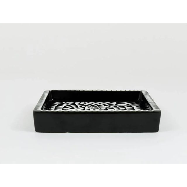 Ceramic Black & White Ceramic Domino Plate by Stig Lindberg for Gustavsberg, Sweden, 1950s For Sale - Image 7 of 10