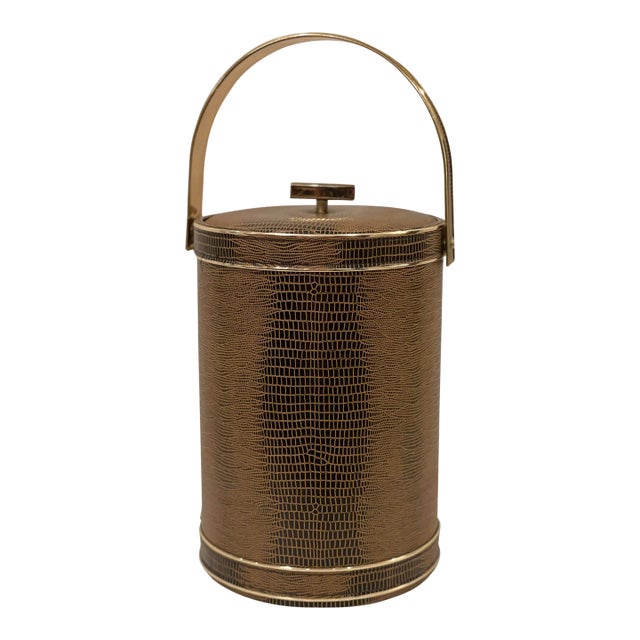 1950s Briard Animal Skin Embossed Tall Ice Bucket Chairish