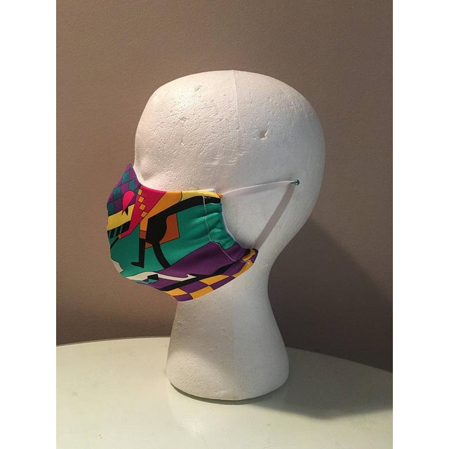 Textile Handmade Hermes Steeple Chase Silk Scarf Face Mask For Sale - Image 7 of 9