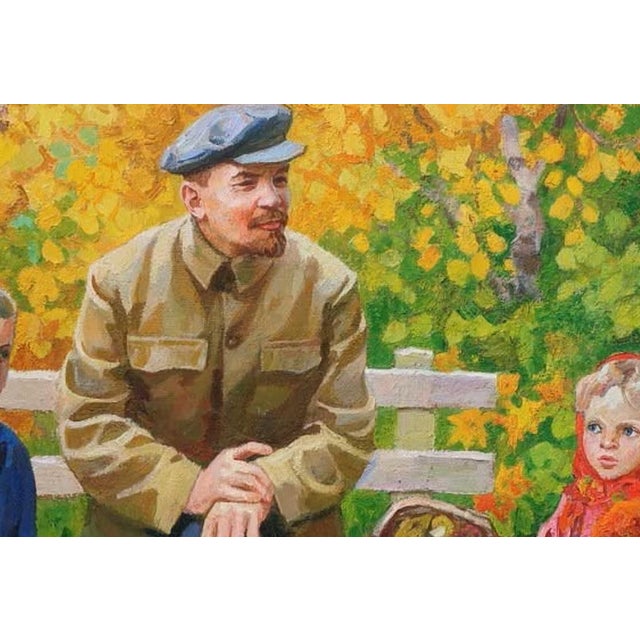 1970s Lenin Portrait Oil Painting, Original Art For Sale - Image 6 of 6