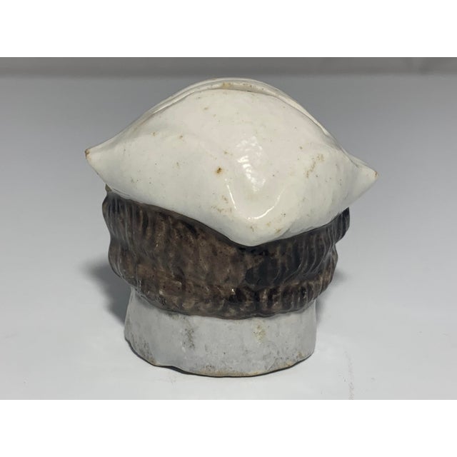 English Antique Staffordshire Head Penny Bank: 19th Century Porcelain Coin Bank For Sale - Image 3 of 10