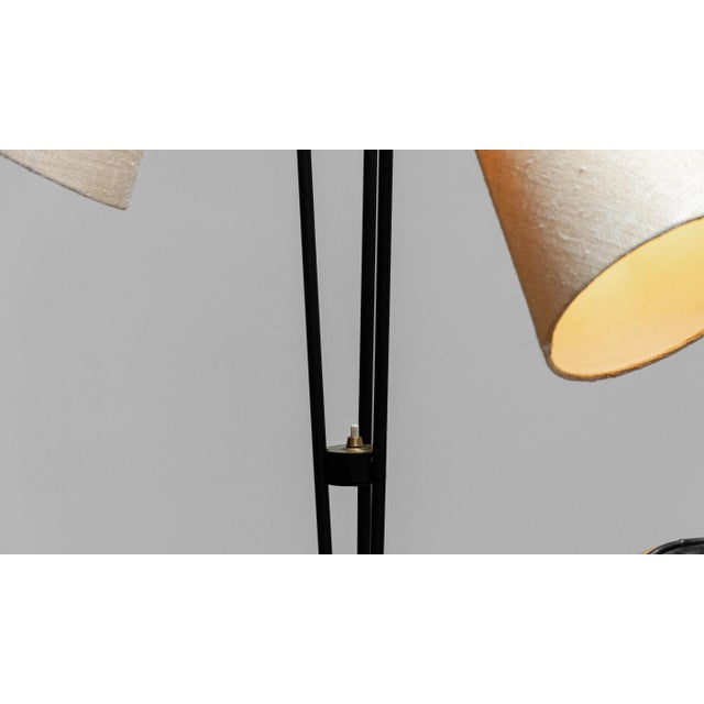 Swedish Floor Lamp with Jute Fabric Shades by Svend Aage Holm-Sørensen, 1950s For Sale - Image 6 of 10