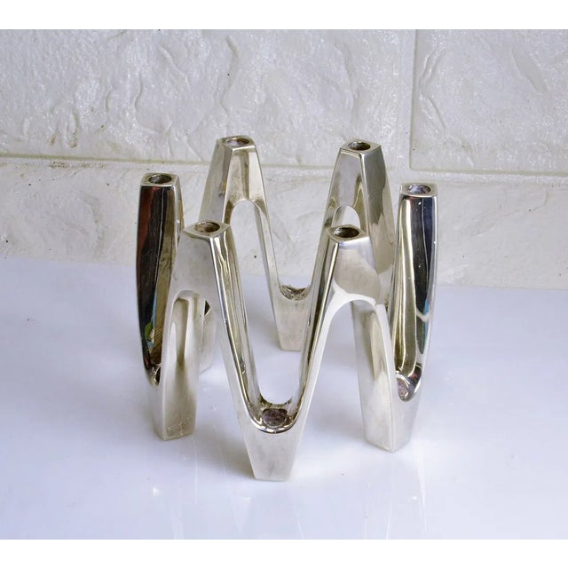 Jens Harald Quistgaard Vintage Danish Candle Crown Quistgaard Retro 1950s 1960s Scandinavian ~ Pair For Sale - Image 4 of 8