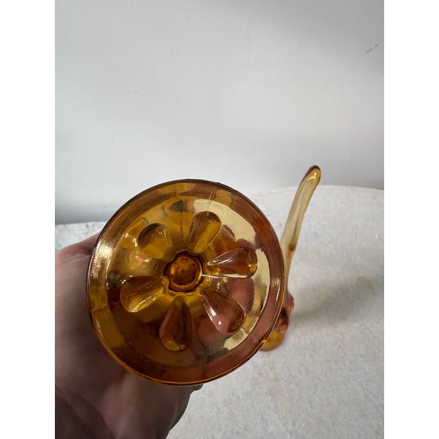 Mid 20th Century Pair Viking Swung Vases, Amber Color Glass For Sale - Image 5 of 5