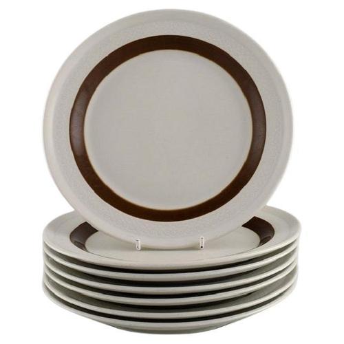 1960s Forma Lunch Plates in Glazed Stoneware by Olle Alberius for Rörstrand, 1960s, Set of 7 For Sale - Image 5 of 5