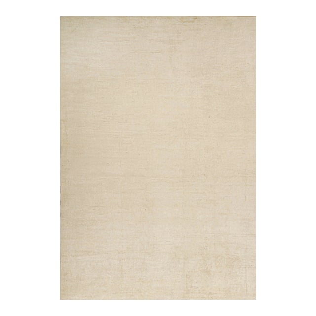 Rug & Kilim’s Solid Beige-Brown Rug in Tone-on-Tone Contemporary Style -11'x16' For Sale