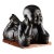 Laughing Baby Buddha Statue W/ Bamboo Mat Cast Resin & Fiberglass For Sale