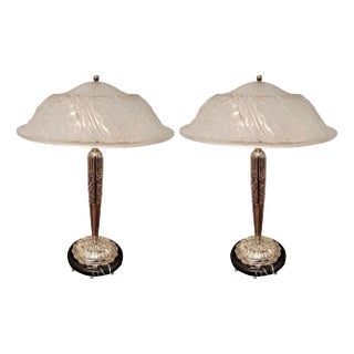 French Art Deco Table Lamps by Schneider - A Pair For Sale