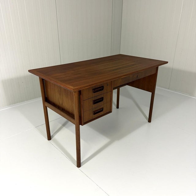 Teak Freestanding Desk by Gunnar Nielsen Tibergaard for Tibergaard, Denmark, 1960s For Sale - Image 4 of 15