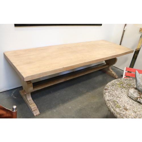Spanish Bleached Elm Dining Table With Trestle Base Chairish