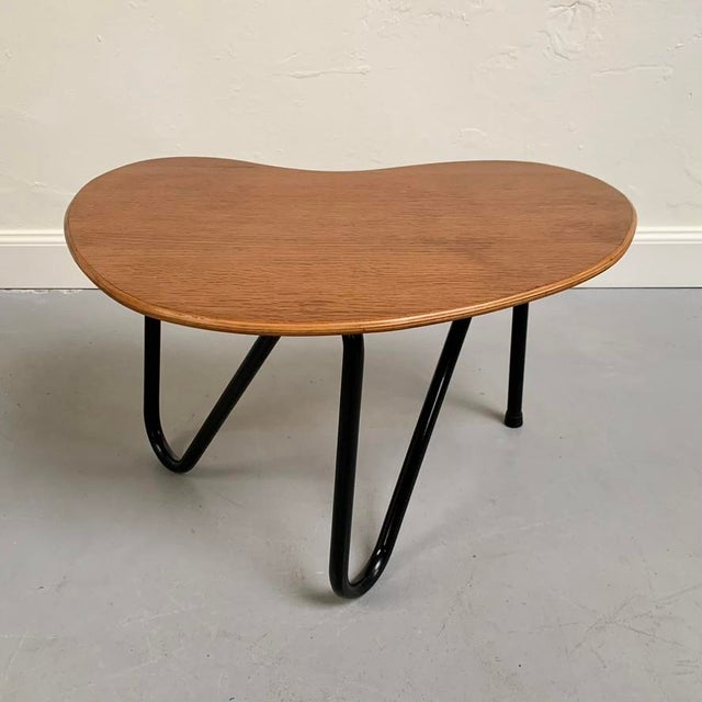 Rare original pierre guariche coffee table prefacto model, edited by meurop circa 1952. oak plywood and black enameled...