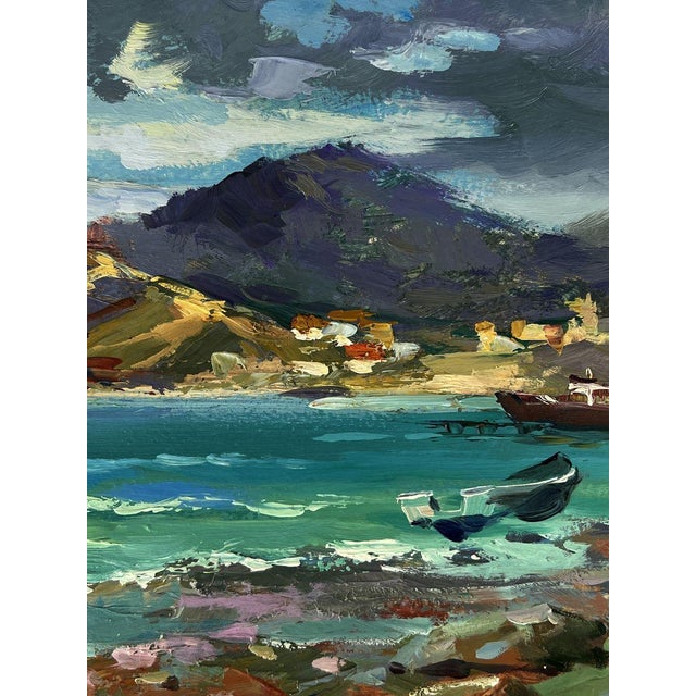 Paper Oil Painting the Sea Before the Storm Yuriy Suprunchuk For Sale - Image 7 of 11