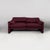 Italian modern burgundy fabric sofa Maralunga by Vico Magistretti for Cassina, 1970s Two-seater sofa model Maralunga in...