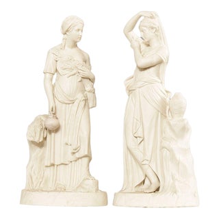 Mid 20th Century Classical Style Bisque Figurines - A Pair For Sale