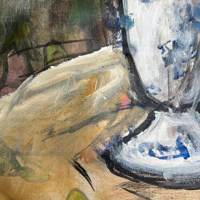 1950s 1950’s Abstract Expressionist Pitcher of Flowers Still Life Painting on Canvas For Sale - Image 5 of 6