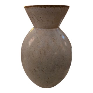 Heavy Vintage Glazed Pottery With Specks and Cuts/Lashes Texture Throughout For Sale