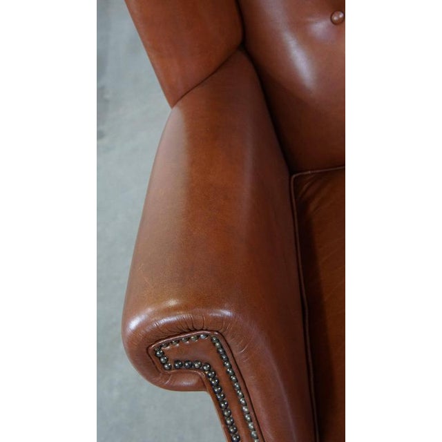 Sheep Leather Armchair For Sale - Image 7 of 13