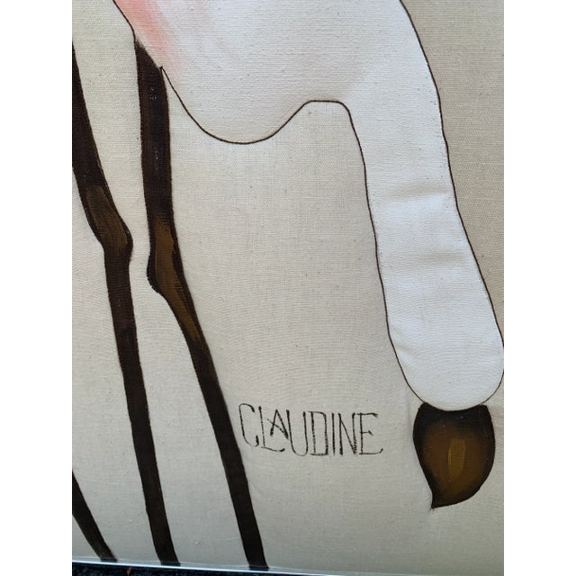 Hand Painted Flamingo Triptych on Fabric For Sale - Image 12 of 13