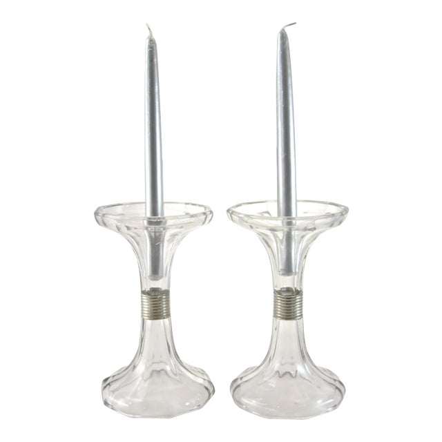Fluted Bell Candle Holders Shelf Risers - A Pair For Sale
