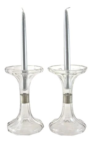 Fluted Bell Candle Holders Shelf Risers - A Pair